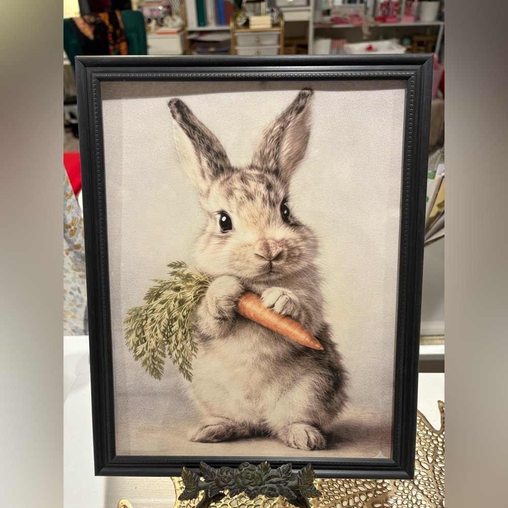 Cute Bunny Rabbit Framed 8x10 Picture Wall Art
